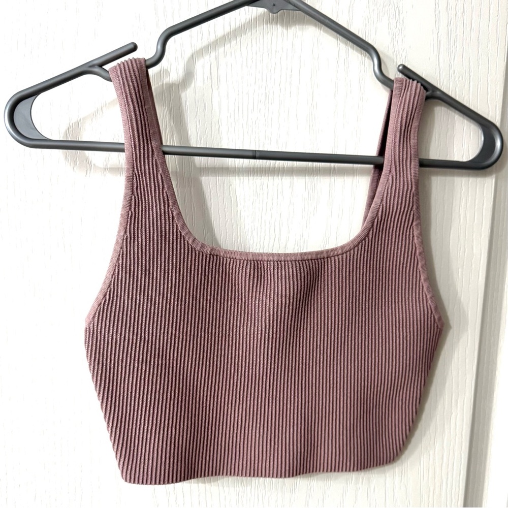 Babaton Ribbed Crop Tank Top Sz M
